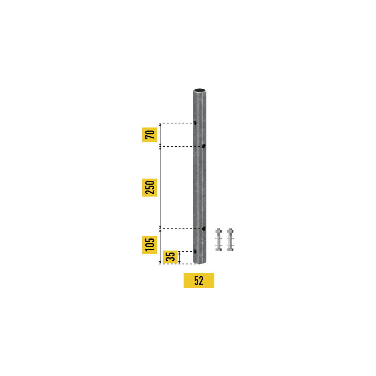 Łącznik czopowy stojaka z 2 elementami złącznymi (czop)