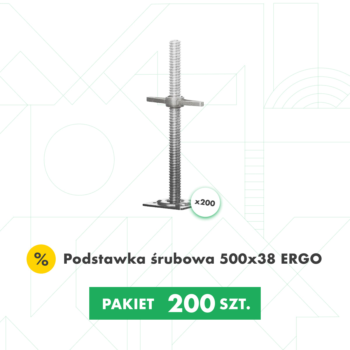 Podstawka śrubowa 500×38 ERGO [Pakiet 200 sztuk]