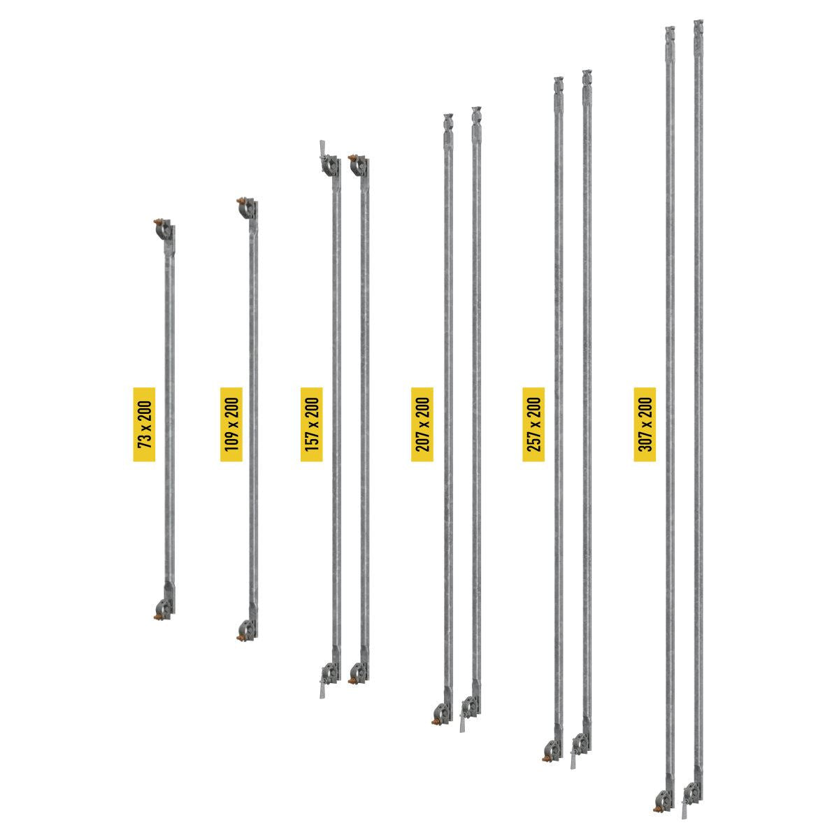 Stężenie pionowe podłużne 257 x 200 z pólzłączem klinowym